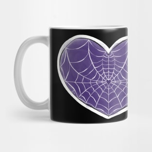 Purple Spider Web Heart Mug